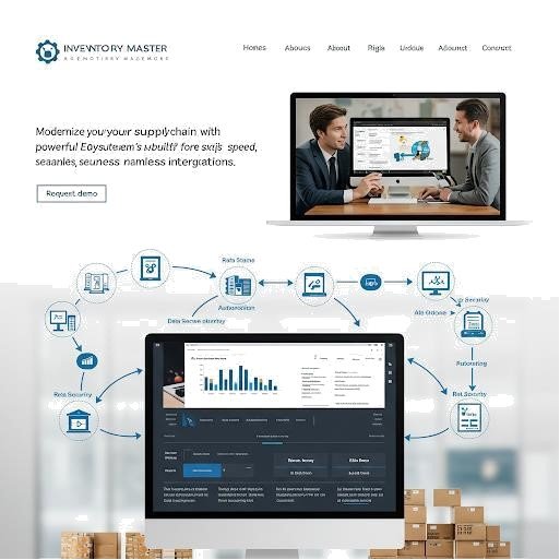 EDI-based inventory management system with data automation and analytics on desktop screen.
