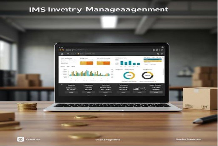Tablet showing inventory dashboard in modern retail store setting