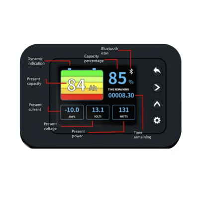 Battery Monitor with Bluetooth Beacon Dual Screen, 500A Shunt, LCD Display – The Inventory Master