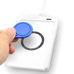 Compact Pearl White NFC RFID USB Reader with LED Indicators – The Inventory Master