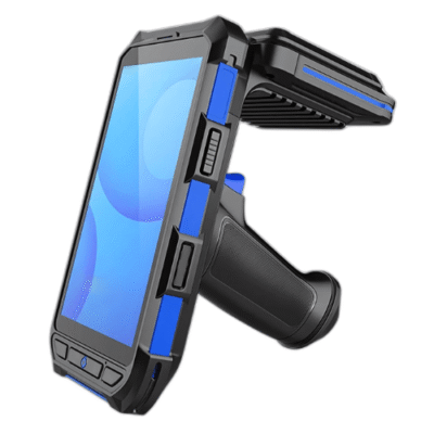 TIMUHF-484-1.png Rugged UHF RFID Handheld Barcode Scanner with Android 10, 10 m/20 m Range – The Inventory Master